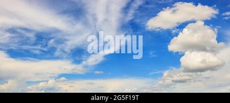 panorama of blue sky with white clouds Stock Photo