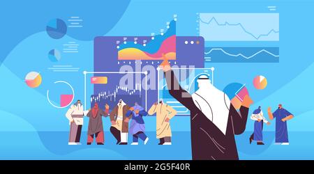 businesswoman making financial presentation analyzing charts and graphs data analysis planning company strategy Stock Vector