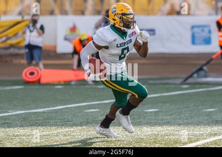 Poland. 26th June, 2021. European League of Football: Panthers Wroclaw (blue shirts) vs Leipzig Kings (white shirts) at the Olympic Stadium in Wroclaw, Poland on June 26th 2021 Credit: Piotr Zajac/Alamy Live News Stock Photo