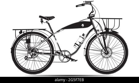 Vector illustration of touring bike in flat style Stock Vector