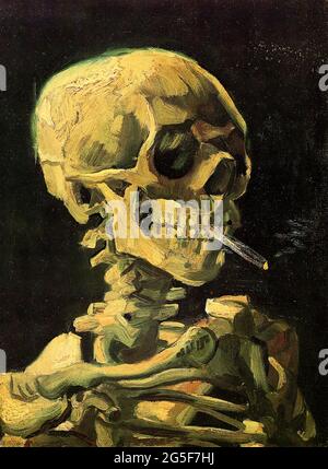 van gogh skeleton smoking