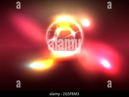Abstract glowing sphere background, structure of globe and planet. Futuristic screen. Technology Sci-fi digital hi-tech. Cyber UI or HUD circle elemen Stock Vector