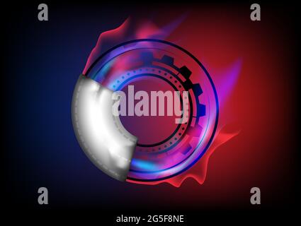 Abstract background. HUD circle on fire Stock Vector
