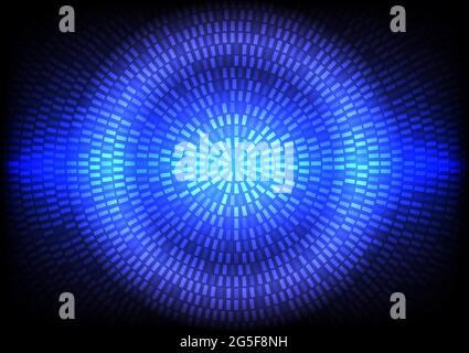 Abstract blue light background. Geometric pattern on glowing screen Stock Vector