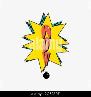 Wow. Vector bright cartoon illustration in retro pop art style. Comic text sound effects. Abstract poster. 90's style. Template for card, poster, bann Stock Vector