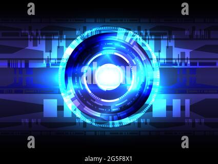 Blue light. Abstract HUD circle background. Futuristic interface. Virtual reality technology screen Stock Vector
