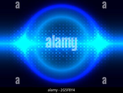 Futuristic pixel background. Technology circle and square pattern screen Stock Vector
