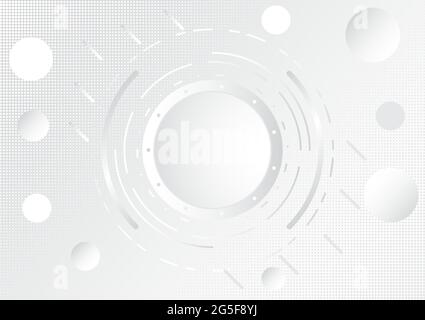 White HUD circle. Abstract futuristic background Stock Vector
