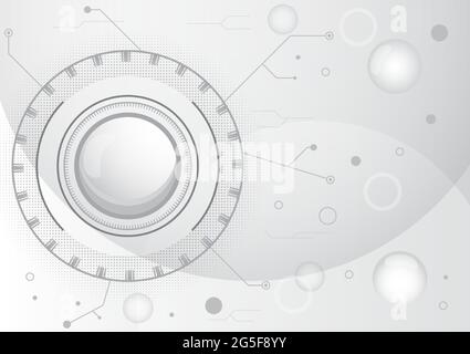 White circle. Abstract futuristic technology background Stock Vector