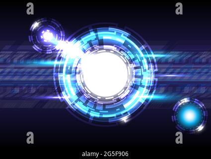 Glowing Hud hi-tech background. Virtual reality technology screen. Futuristic interface Stock Vector