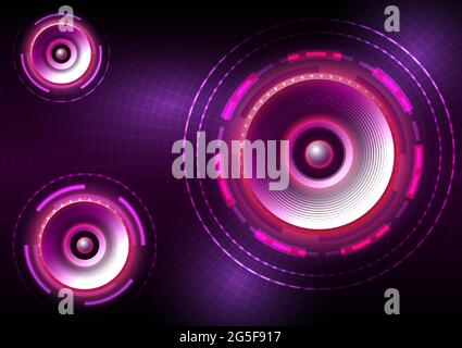 Hud circle. Abstract hi-tech loudspeaker background. Futuristic interface. Virtual reality technology screen Stock Vector