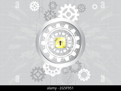 Technology gear and circle. Protect and scurity of safe mechanism concept. Abstract background Stock Vector