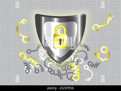 Protect and scurity of safe mechanism concept. Abstract background Stock Vector