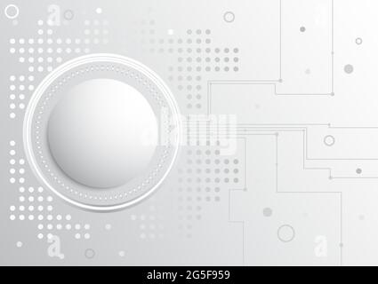 White circle. Abstract futuristic background Stock Vector