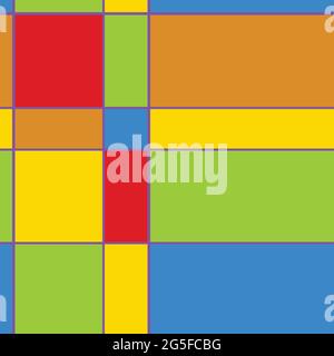 Seamless vector pattern with colourful squares. Simple stand out wallpaper design. Ideal for fabric, wrapping paper, fashion. Stock Vector