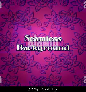 Seamless, Flowers Rose Contours Stock Vector