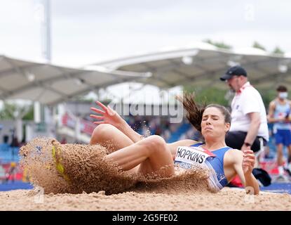 Great Britain's Alice Hopkins in the women's long jump during day three ...