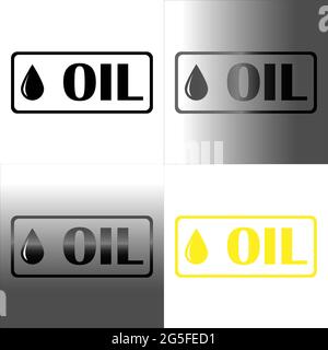 Chemical and oil industry. Set of vector logos lettering oil. Logo design. Stock Vector