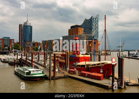 Hamburg, Hafen, Elphi, Landungsbrücken, St. Pauli, sightseeing Stock Photo
