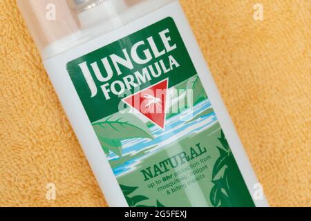 Jungle formula insect repellent in a spray bottle Stock Photo