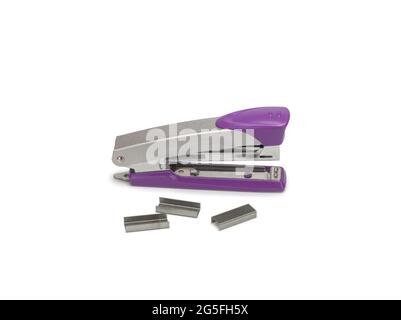 Metal Staples isolate on white background Stock Photo - Alamy