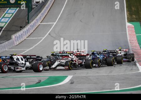 Spielberg, Autriche. 27th June, 2021. 99 GIOVINAZZI Antonio (ita), Alfa Romeo Racing ORLEN C41, action, start during the Formula 1 Grosser Preis Der Steiermark 2021, 2021 Styrian Grand Prix, 8th round of the 2021 FIA Formula One World Championship from June 25 to 27, 2021 on the Red Bull Ring, in Spielberg, Austria - Photo Florent Gooden/DPPI Credit: DPPI Media/Alamy Live News Stock Photo