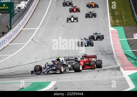 Spielberg, Autriche. 27th June, 2021. 10 GASLY Pierre (fra), Scuderia AlphaTauri Honda AT02, action during the Formula 1 Grosser Preis Der Steiermark 2021, 2021 Styrian Grand Prix, 8th round of the 2021 FIA Formula One World Championship from June 25 to 27, 2021 on the Red Bull Ring, in Spielberg, Austria - Photo Florent Gooden/DPPI Credit: DPPI Media/Alamy Live News Stock Photo