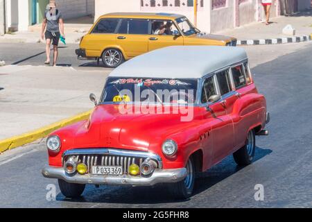 Car vintage American old vehicle, Varadero, Cuba Stock Photo