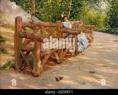 William Merritt Chase -  Park Bench Ak an Idle Hour Park Central Park 1890 Stock Photo