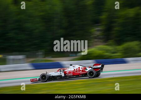 Spielberg, Autriche. 27th June, 2021. 07 RAIKKONEN Kimi (fin), Alfa Romeo Racing ORLEN C41, action during the Formula 1 Grosser Preis Der Steiermark 2021, 2021 Styrian Grand Prix, 8th round of the 2021 FIA Formula One World Championship from June 25 to 27, 2021 on the Red Bull Ring, in Spielberg, Austria - Photo Joao Filipe/DPPI Credit: DPPI Media/Alamy Live News Stock Photo