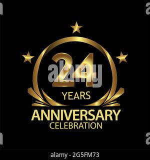fifty four years anniversary golden. anniversary template design for web, game ,Creative poster, booklet, leaflet, flyer, magazine, invitation card Stock Vector