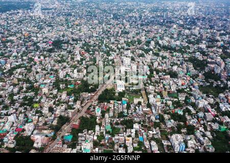 Khulna, Bangladesh - June 10, 2021: The bird's-eye view of Khulna city ...