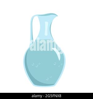 Glass jug with water  Stock Vector