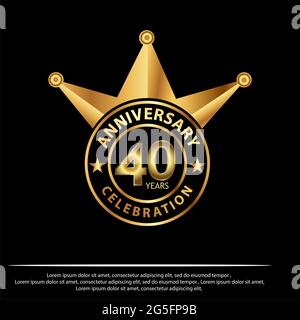 40 years anniversary golden. anniversary template design for web, game ,Creative poster, booklet, leaflet, flyer, magazine, invitation card - Vector Stock Vector