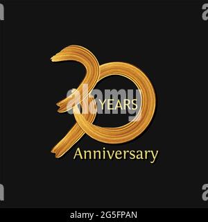 Thirty Years Anniversary Golden. anniversary template design for web, game , poster, booklet, leaflet, flyer, magazine, invitation card Stock Vector