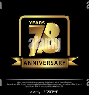 78 years anniversary golden. anniversary icon stock, vector Stock Vector