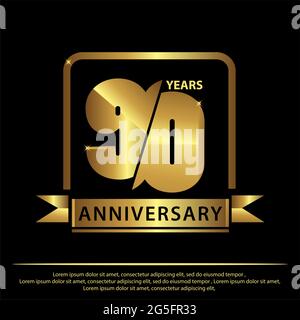 90 years anniversary golden. anniversary icon stock, vector Stock Vector