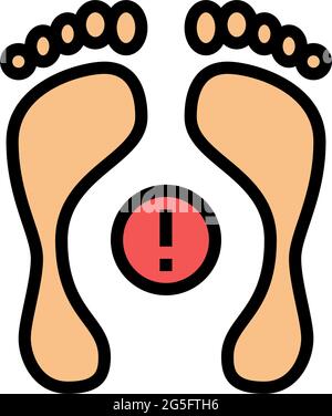 postural deformity feet color icon vector illustration Stock Vector
