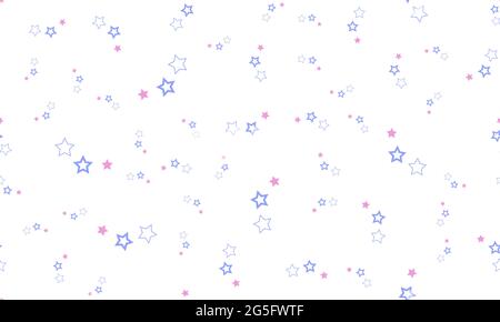 Cute seamless pattern with stars. Pastel color pink and blue stars on white  background. Vector illustration Stock Vector Image & Art - Alamy