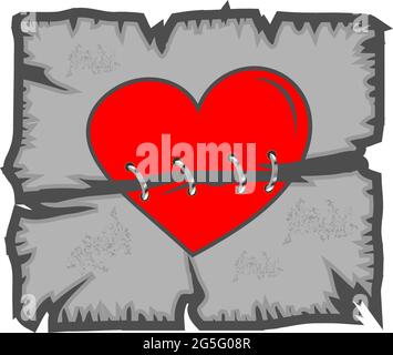 Broken heart,  Vector illustration concept for love, union, and friendship. Stock Vector