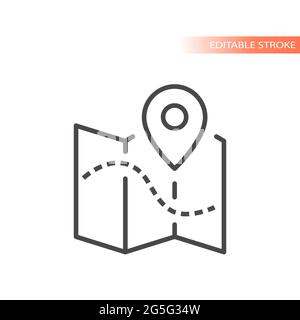 dashed line location map symbol to geography destination Stock Vector ...