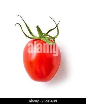 fresh red cherry tomato isolated on white background, top view Stock Photo