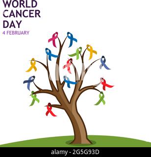 Emblem on World Cancer Day. 4 February. Lilac Ribbon Stock Vector -  Illustration of compassion, help: 106682572