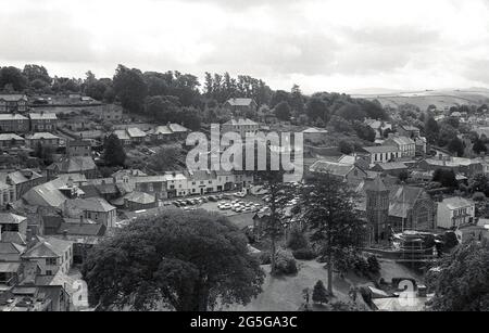 1960s, historical, overhead view from this era over the Cornish village of Boscastle, Cornwall, England, UK. Stock Photo