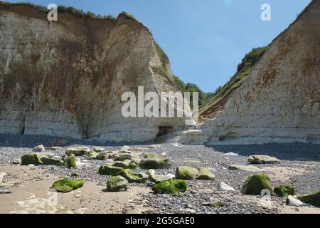 The beaches in Normandy at Plage de Pourville, Hautot-Sur-Mer Stock Photo
