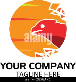 Eagle quick logo, flat design. Vector Illustration on white background Stock Vector