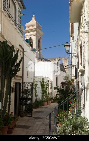 POLIGNANO A MARE, ITALY - APRIL 21 2018 : Street in Polignano. Stock Photo