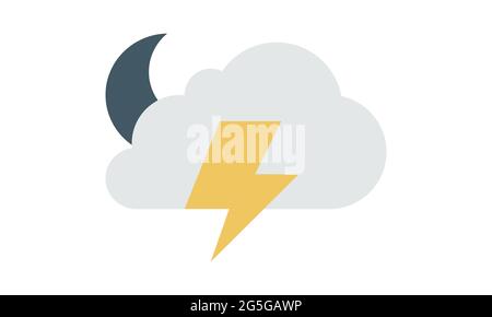Cloud and lightning  icon, forecast and climate, thunder sign, vector graphics on a white background. Stock Vector