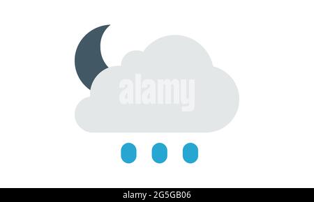 Cloud moon  rain icon weather sign vector image Stock Vector