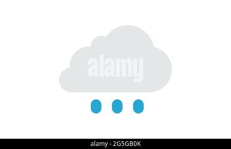 Rain Icon in trendy flat style isolated on white background. Cloud rain symbol for your web site design, logo, app, UI. Modern forecast storm sign. We Stock Vector